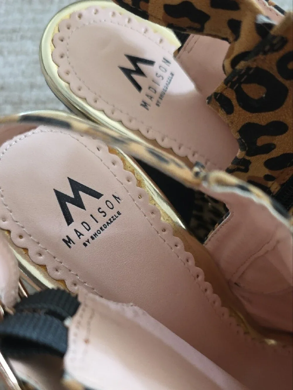 Madison Leopard Print Peep-Toe Wedge Sandals